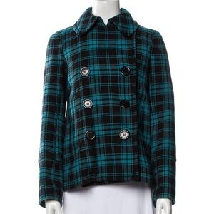 MarcJacobs Wool Preppy Plaid Peacoat